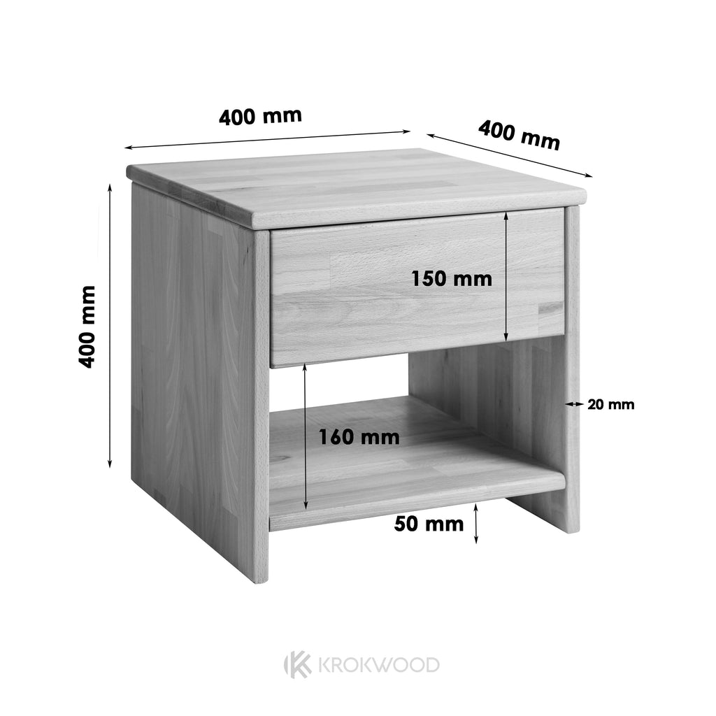 ️ Buy beech wood bedside table online Julia 👉 krokwood.co.uk