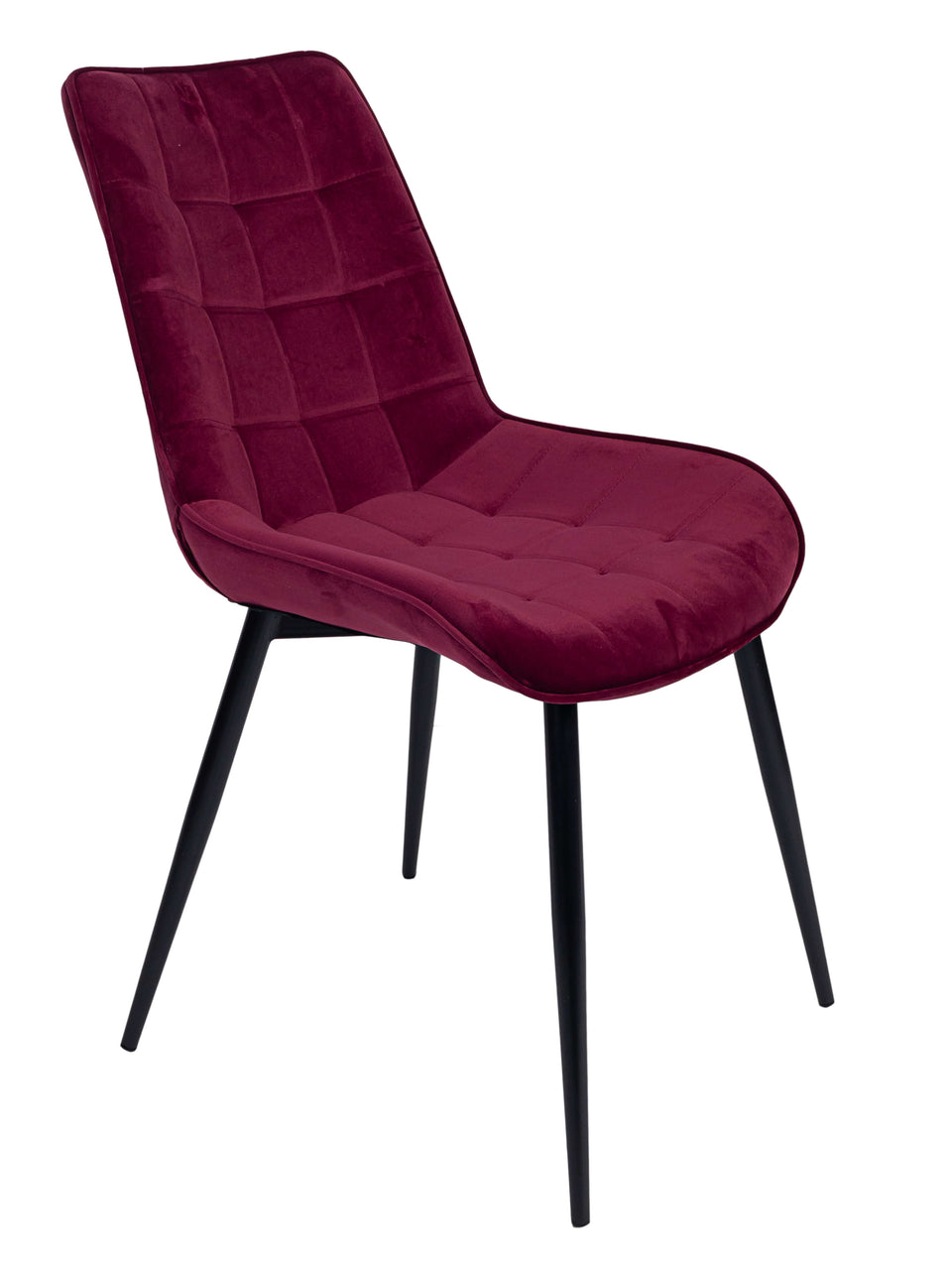 Krok Wood Christian, Dining Chair, Metal Legs (Dark Red)