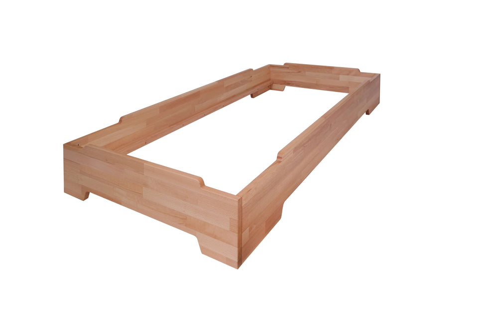 Emily stackable solid beech bed frame
