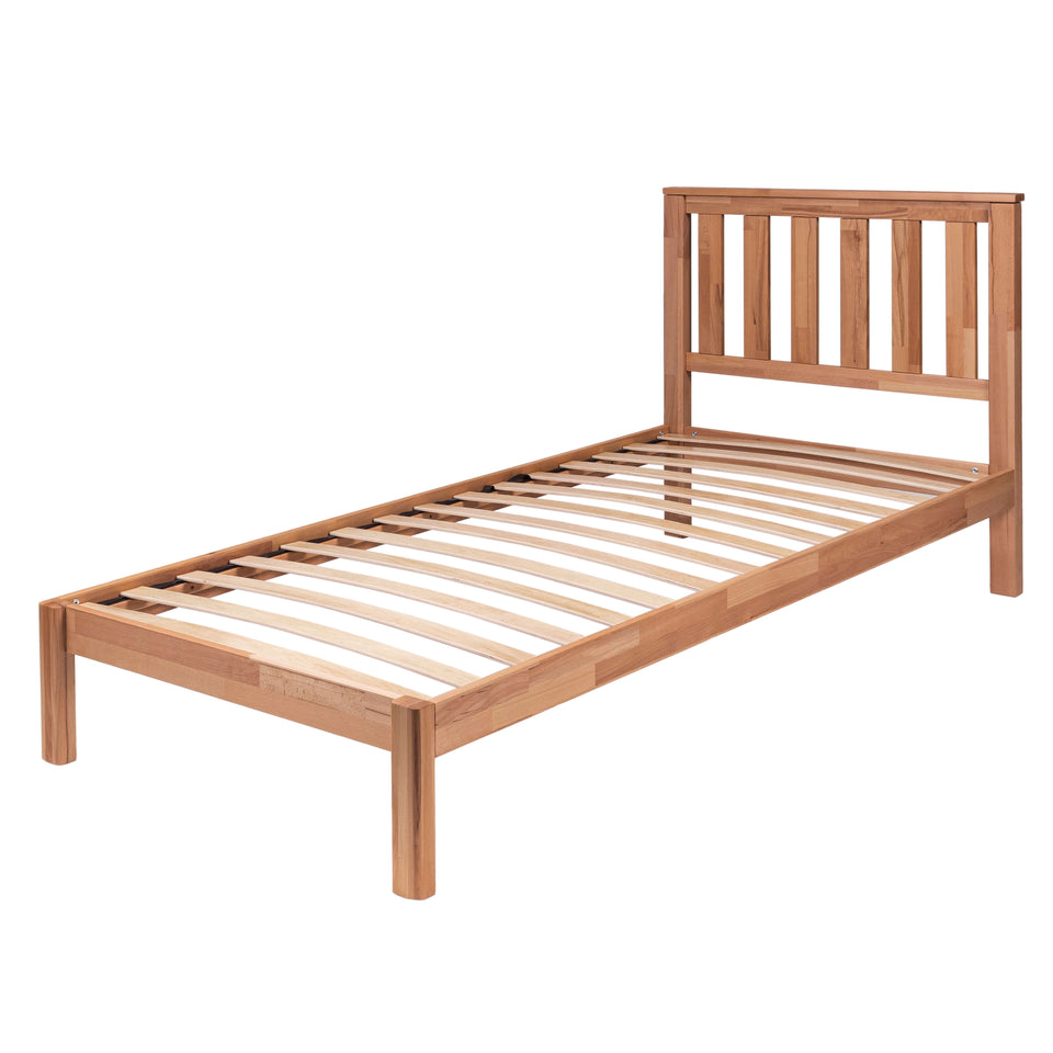 Beech bed with a headboard