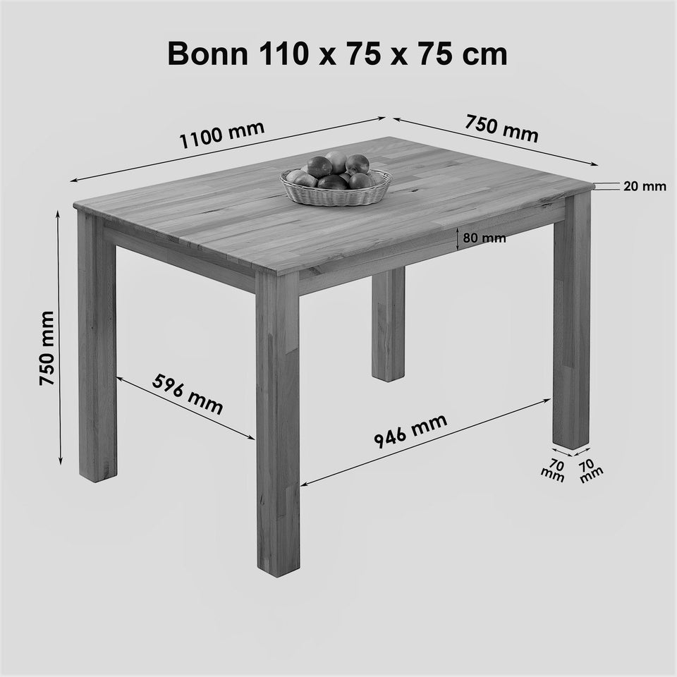 Bonn beech dining table