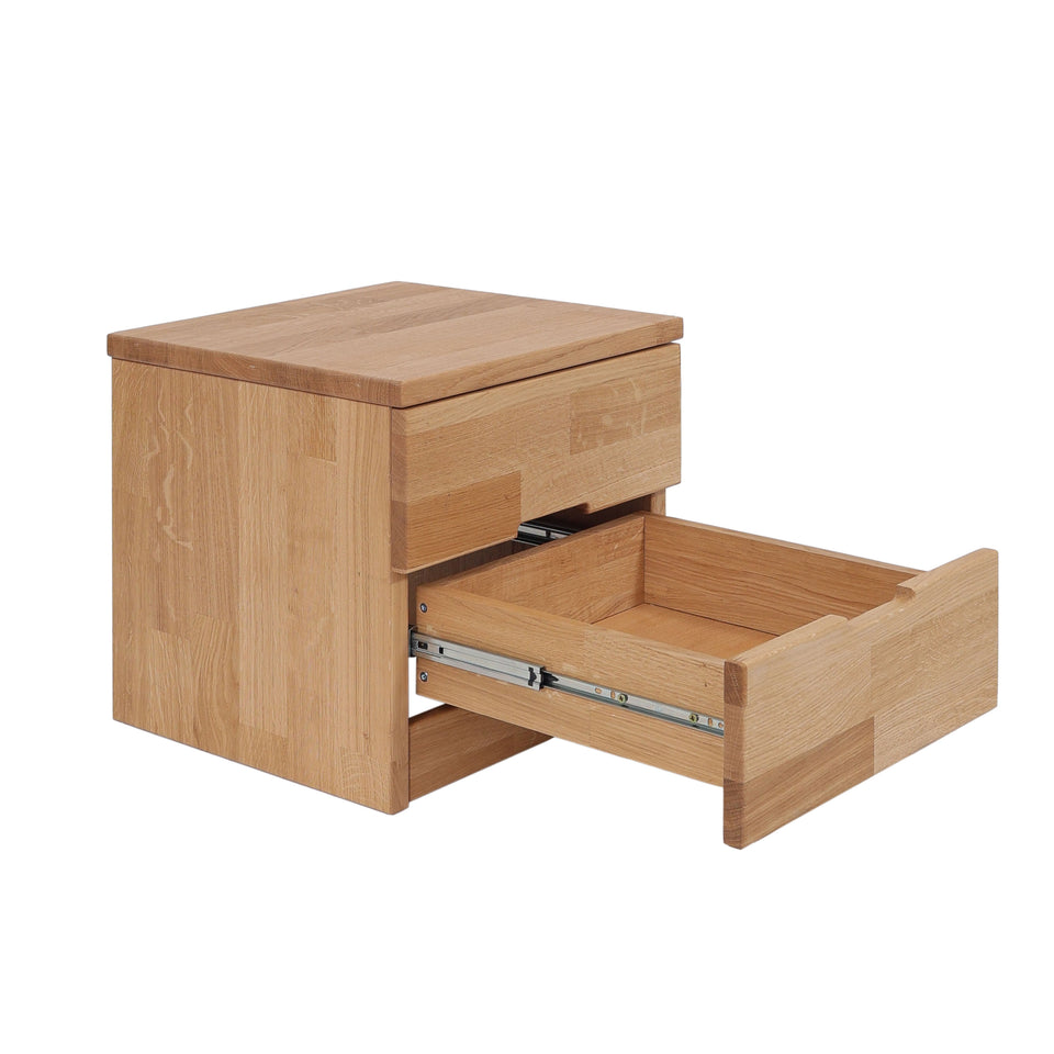 Wooden nightstand with two drawers 