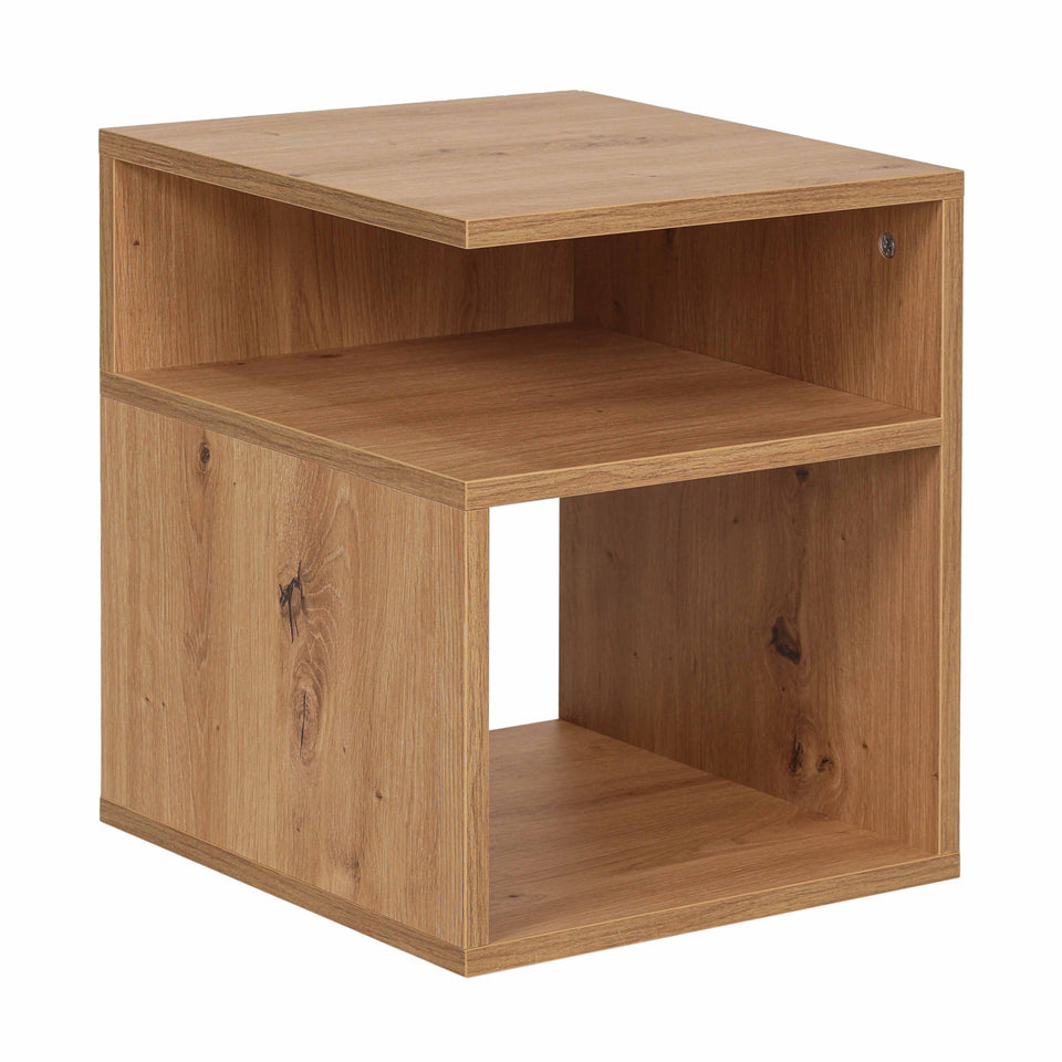 LORA Bedside table of laminated chipboard with open compartments