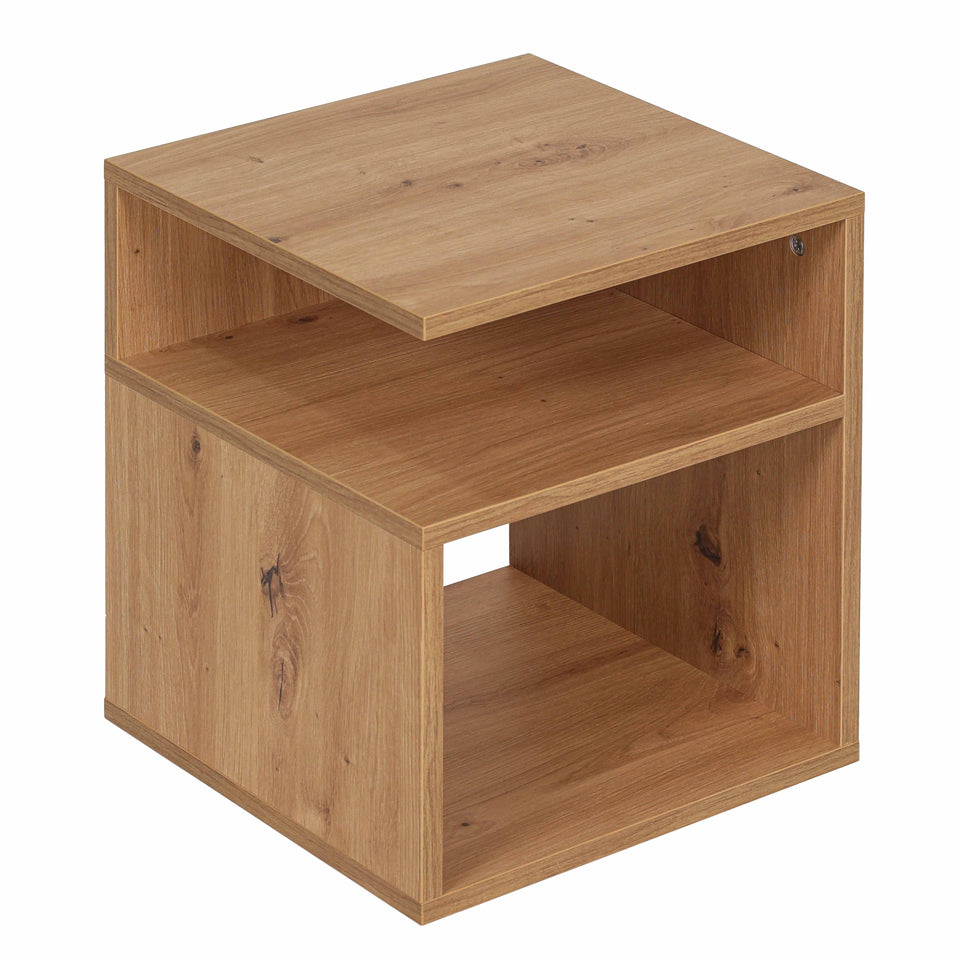 LORA Bedside table of laminated chipboard with open compartments