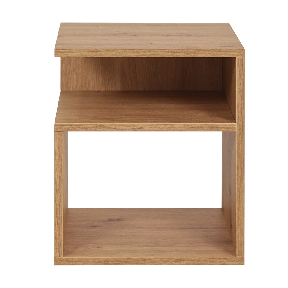 LORA Bedside table of laminated chipboard with open compartments