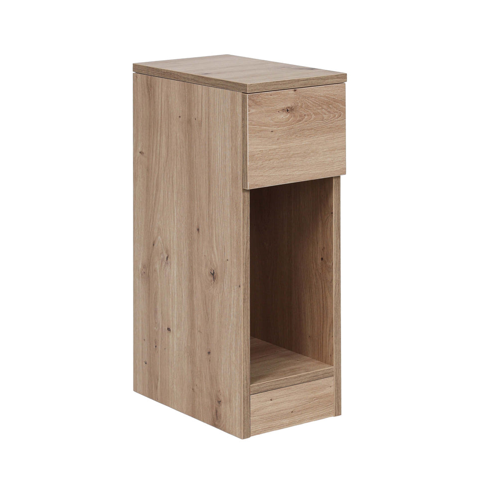 Vertical bedside table in Chipboard colour Artisan Oak