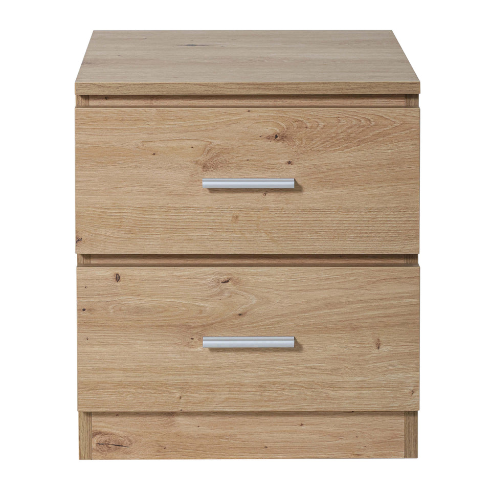 Front view of the LORA drawer cabinet in Artisan Oak