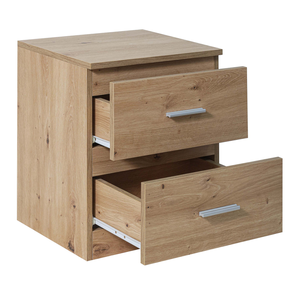 LORA bedside cabinet with open drawers