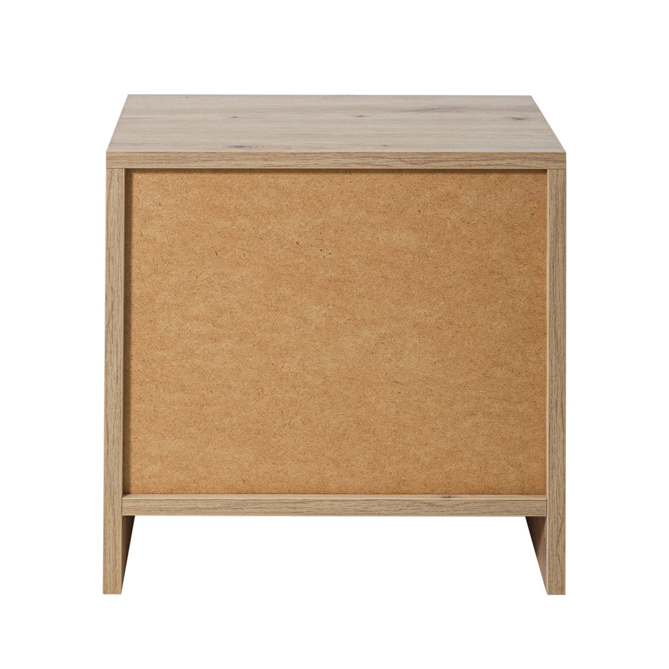 LORA Chipboard Bedside Table with Drawer and Open Compartment