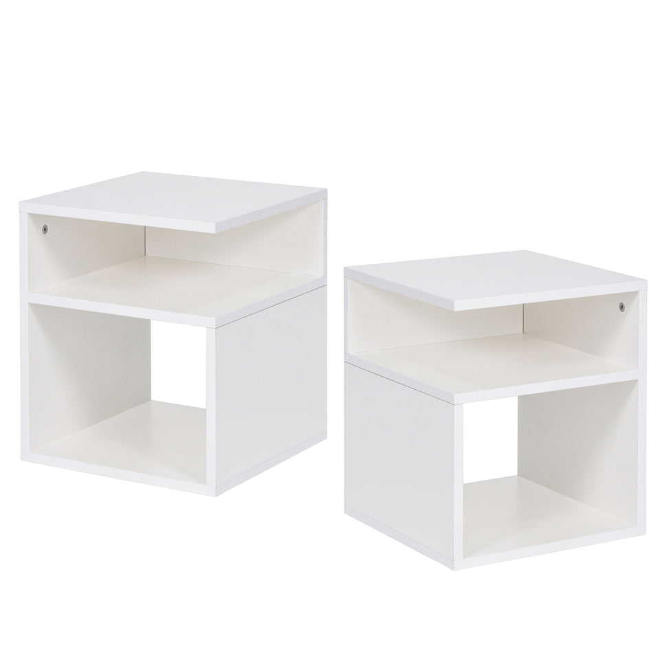 LORA Bedside table of laminated chipboard with open compartments