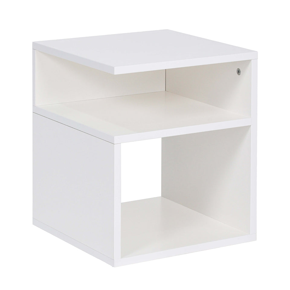 LORA Bedside table of laminated chipboard with open compartments