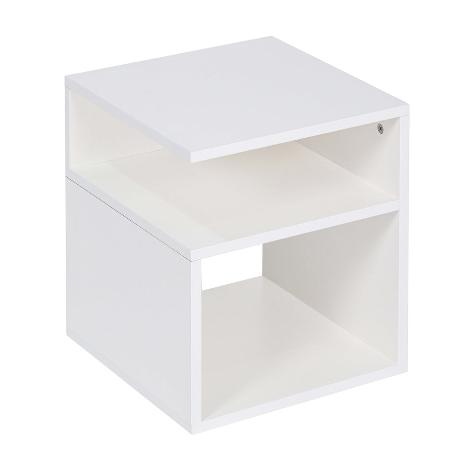 LORA Bedside table of laminated chipboard with open compartments