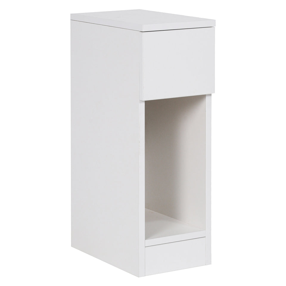 Vertical white bedside table
