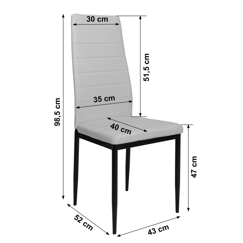Size chart of the Oskar chair