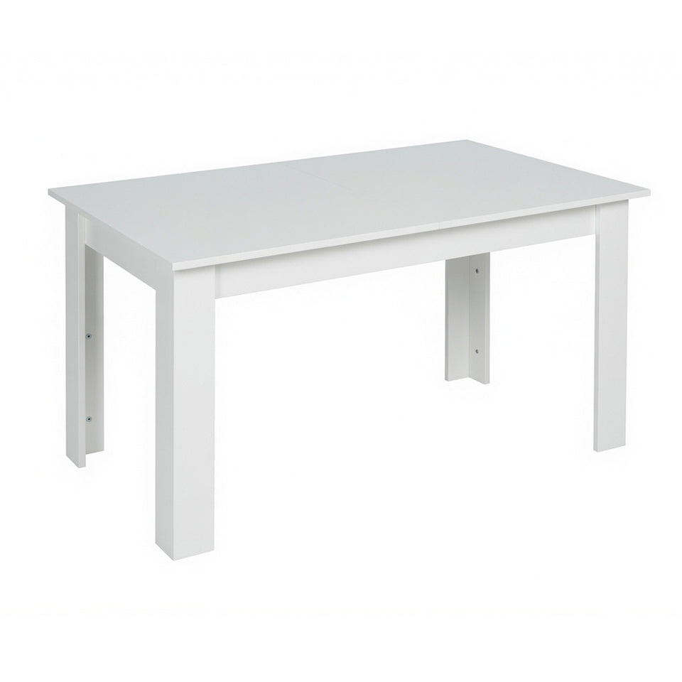 White rectangular dining table in compact size