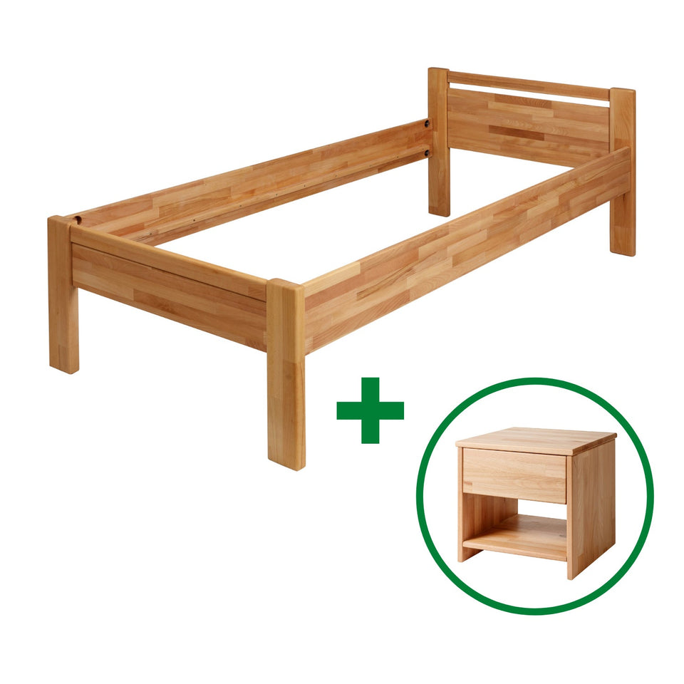 Bed SiSi + bedside table (beech)