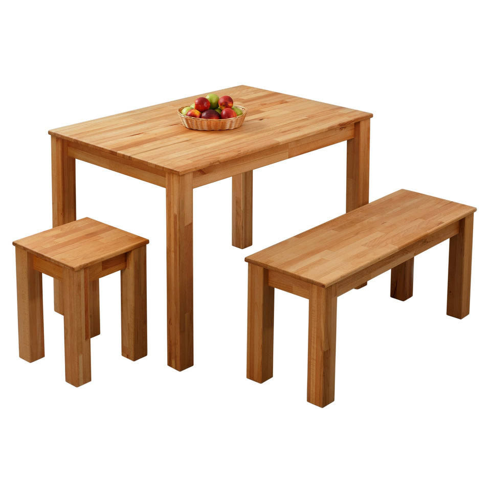 Table, stool and bench Bonn in beech