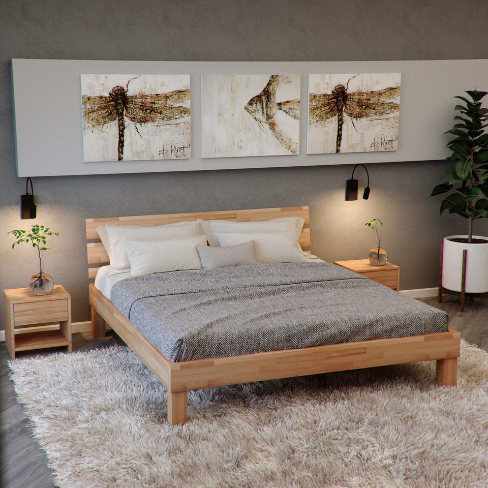 Solid Wood Bed Valetta Beech