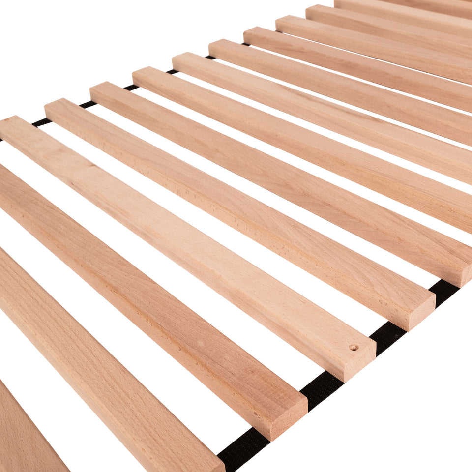 Slatted frame Roll-up frame with 23 extra stable slats made of solid beech wood