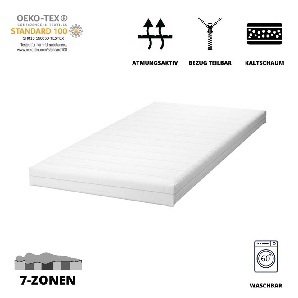 Cold foam mattress Eva, 7 zones, degree of hardness H3, height 13cm